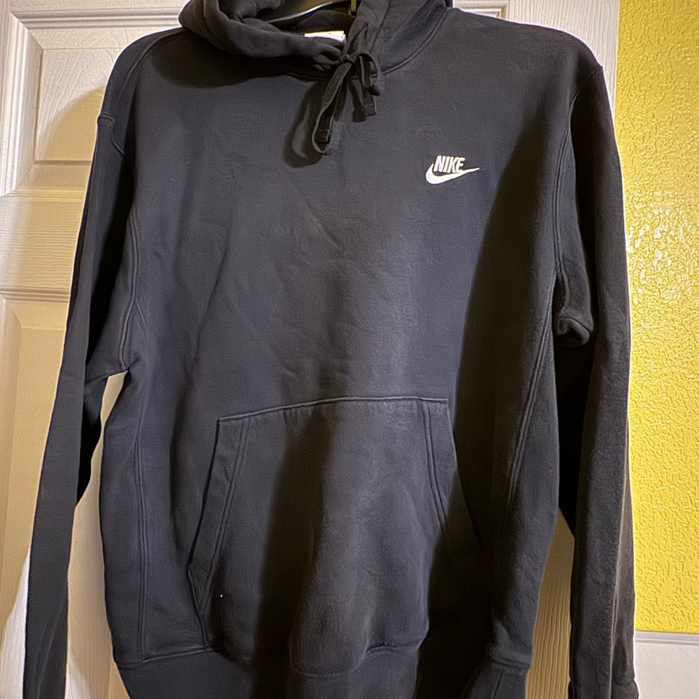 Nike Black Pullover Hoodie with White Swoosh